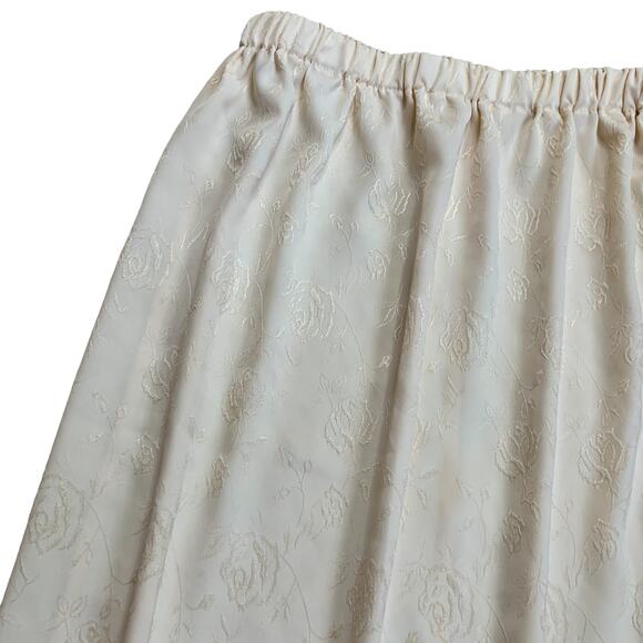 Vintage Cream Floral Rose Delicate Dainty High Waisted Retro Skirt Small - Picture 2 of 3